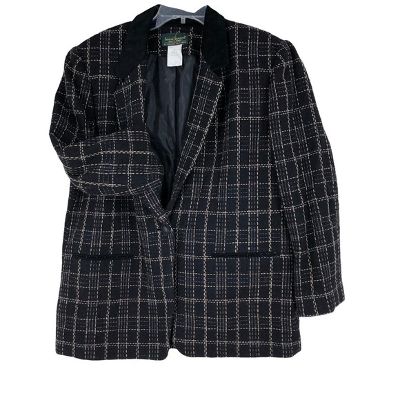 Vtg Harve' Benard Wool Blazer w/Detailed Stitching and a Suede Collar; Layering - Picture 2 of 11